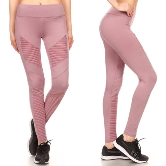 Pants - Mauve Purple Moto Comfy Style Leggings Athleisure